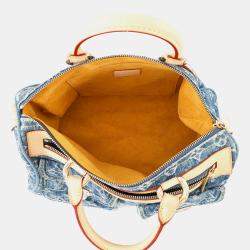 Pre Owned Louis Vuitton Neo Speedy Blue/Yellow Monogram Denim