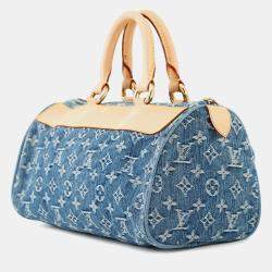 Pre Owned Louis Vuitton Neo Speedy Blue/Yellow Monogram Denim