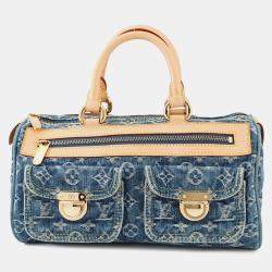 Pre Owned Louis Vuitton Neo Speedy Blue/Yellow Monogram Denim