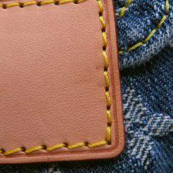 Pre Owned Louis Vuitton Sac Ad Blue/Yellow Monogram Denim Size Pm