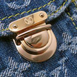 Pre Owned Louis Vuitton Sac Ad Blue/Yellow Monogram Denim Size Pm