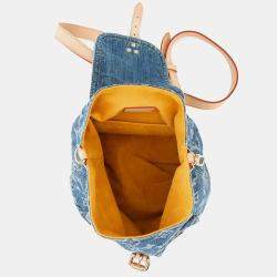 Pre Owned Louis Vuitton Sac Ad Blue/Yellow Monogram Denim Size Pm