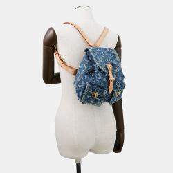 Pre Owned Louis Vuitton Sac Ad Blue/Yellow Monogram Denim Size Pm