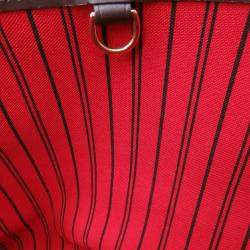 Pre Owned Louis Vuitton Neverfull Brown/Red Damier Ebene Canvas Size Pm