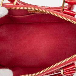 Pre Owned Louis Vuitton Red Monogram Vernis Alma BB