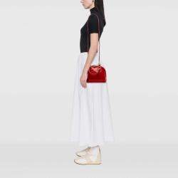 Pre Owned Louis Vuitton Red Monogram Vernis Alma BB