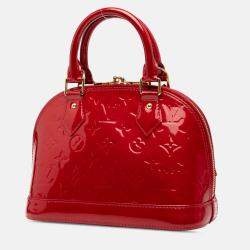 Pre Owned Louis Vuitton Red Monogram Vernis Alma BB