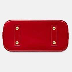 Pre Owned Louis Vuitton Red Monogram Vernis Alma BB