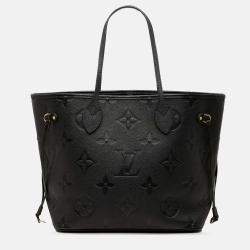Pre Owned Louis Vuitton Black Monogram Giant Empreinte Neverfull MM