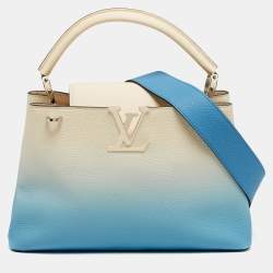 Pre Owned Louis Vuitton Ombre Blue Leather Capucines PM Bag