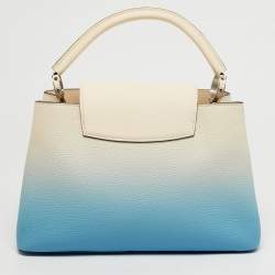Pre Owned Louis Vuitton Ombre Blue Leather Capucines PM Bag