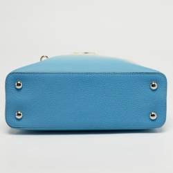 Pre Owned Louis Vuitton Ombre Blue Leather Capucines PM Bag
