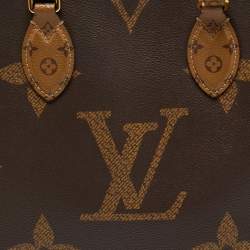 Pre Owned Louis Vuitton OnTheGo MM Reverse Monogram Canvas Giant Bag