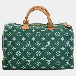 مملوكة مسبقًا حقيبة لويس فيتون سبيدي P9 بانديليير جلد أخضر مونوجرام 40