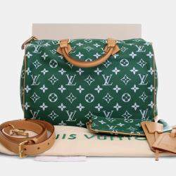 مملوكة مسبقًا حقيبة لويس فيتون سبيدي P9 بانديليير جلد أخضر مونوجرام 40