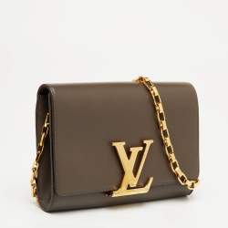 Pre Owned Louis Vuitton Brown Leather Chain Louise MM Bag