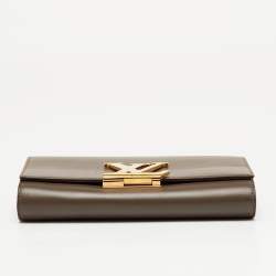 Pre Owned Louis Vuitton Brown Leather Chain Louise MM Bag