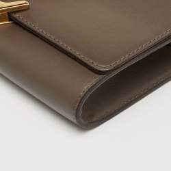 Pre Owned Louis Vuitton Brown Leather Chain Louise MM Bag