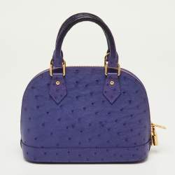 Pre Owned حقيبة لوي فيتون الما بي بي جلد نعام أزرق نيلي 