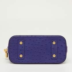 Pre Owned حقيبة لوي فيتون الما بي بي جلد نعام أزرق نيلي 