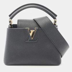 Pre Owned Louis Vuitton Capucines Mini Handbag Leather Black