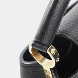 Pre Owned Louis Vuitton Capucines Mini Handbag Leather Black