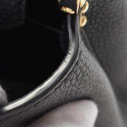 Pre Owned Louis Vuitton Capucines Mini Handbag Leather Black