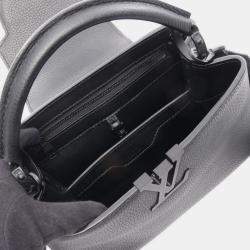 Pre Owned Louis Vuitton Capucines Bb Handbag Taurillon Leather Black