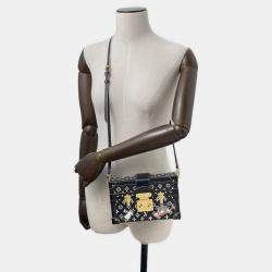 Pre Owned Louis Vuitton Monogram Catgram Petite Malle Shoulder Bag Clutch In Black