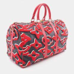 Pre Owned حقيبة لويس فيتون كيبل باندوليار 45 بوسطن قماش مطلي وجلد أسود أحمر