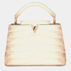 مملوكة مسبقًا Louis Vuitton 2022 Himalayan Niloticus Crocodile Capucines BB Top Handle with Strap
