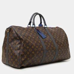 مملوكة مسبقًا Louis Vuitton 2018 Limited Edition Monogram Taiga Outdoor Keepall Bandouliere 55 with Strap