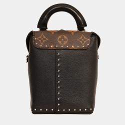 Pre Owned حقيبة لوي فيتون كاميرا بوكس مقبض علوي بحزام جلد أسود مونوغرام