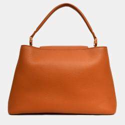 مملوكة مسبقًا Louis Vuitton Brown Smooth Leather Souple Capucines GM with Strap