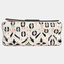 Pre Owned Louis Vuitton 2015 White/Black Graphic Printed Leather Twist MM Chain Bag
