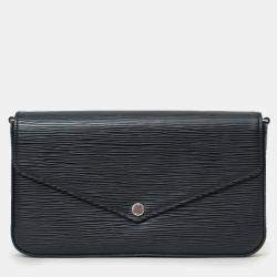 Pre Owned Louis Vuitton 2022 Black Epi Leather Felicie Pochette Bag With Inserts