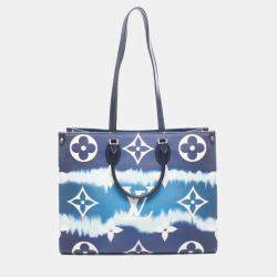 Pre Owned Louis Vuitton LV Escale On The Go GM Blue Monogram Giant Canvas Shoulder Bag