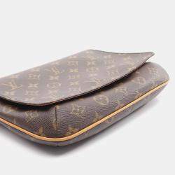 Pre Owned Louis Vuitton Musette Tango Long Strap Brown Monogram Canvas Shoulder Bag