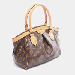 مملوكة مسبقًا حقيبة كتف لوي فيتون تيفولي PM قماش بني منقوش برسم شجري