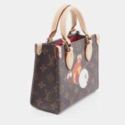 Pre Owned Louis Vuitton Takashi Murakami OnTheGo BB White Monogram Panda Canvas Tote Bag