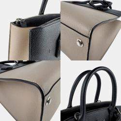 Pre Owned Louis Vuitton City Steamer MM Handbag Shoulder Bag In Black Greige And Silver