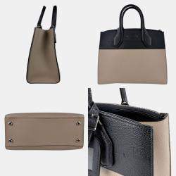 Pre Owned Louis Vuitton City Steamer MM Handbag Shoulder Bag In Black Greige And Silver