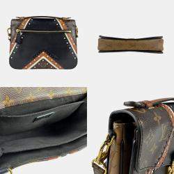 مملوكة مسبقًا حقيبة كتف لويس فيتون مونوجرام ميتيز إم إم قماش وجلد بني أسود ذهبي