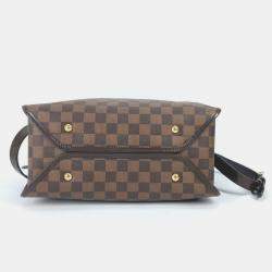 مملوكة مسبقًا حقيبة كتف لوي فيتون دامير دومو قماش إبني بني