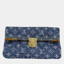 مملوكة مسبقًا Louis Vuitton Monogram Denim Clutch Bag Blue