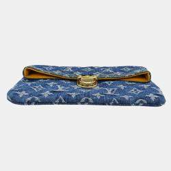 مملوكة مسبقًا Louis Vuitton Monogram Denim Clutch Bag Blue