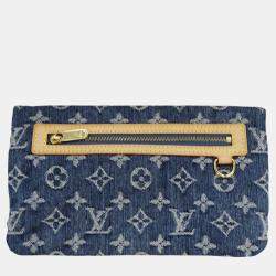 مملوكة مسبقًا Louis Vuitton Monogram Denim Clutch Bag Blue