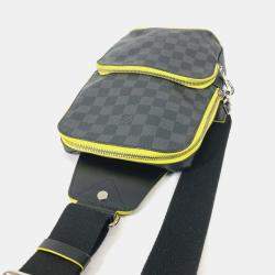 Pre Owned Louis Vuitton Damier Graphite Avenue Sling Bag Cross Body Shoulder Canvas Black