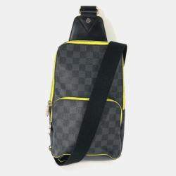 Pre Owned Louis Vuitton Damier Graphite Avenue Sling Bag Cross Body Shoulder Canvas Black