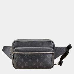 مملوكة مسبقًا Louis Vuitton Monogram Eclipse Taiga Rama Bum Bag Outdoor Waist Body Noir Black Pvc Leather